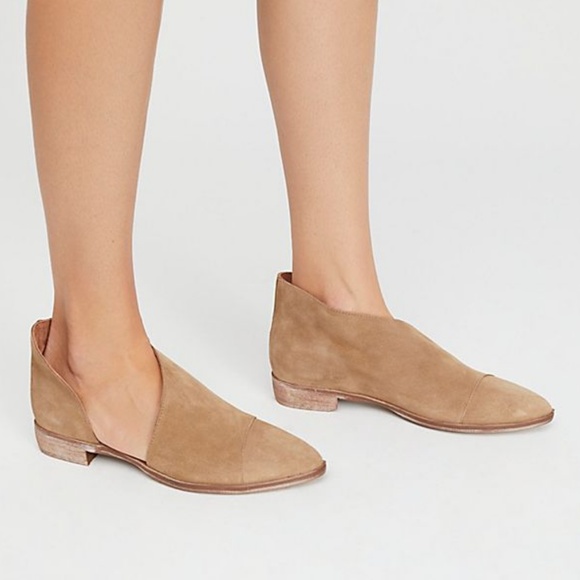 Free People Royale Flat Cutout Tan Suede Booties - Picture 2 of 7